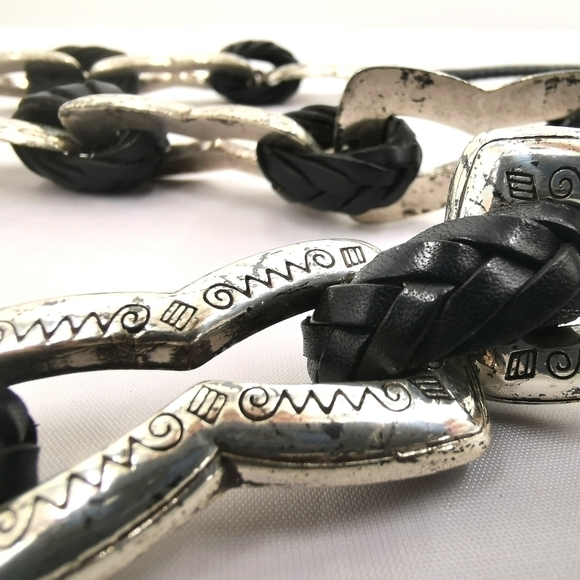 Brighton Vtg Women's Medium Silver Tone Bow Belt - Picture 9 of 13